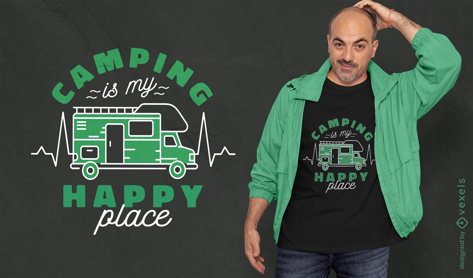 Camping ist mein Happy Place Zitat T-Shirt Design