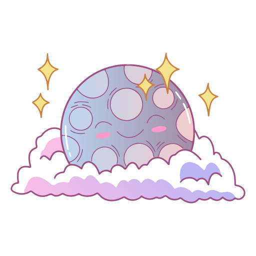 Luna llena lindo kawaii Diseño PNG