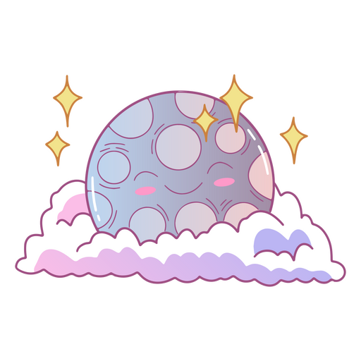 Vollmond süß kawaii PNG-Design