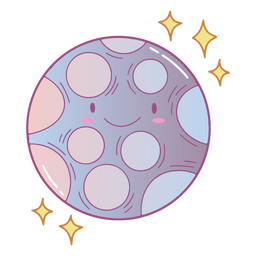 Full moon cute smiley kawaii PNG Design
