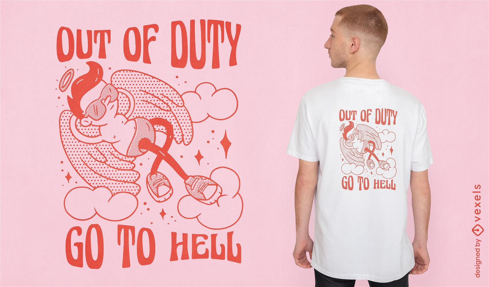 Out of duty angel t-shirt design