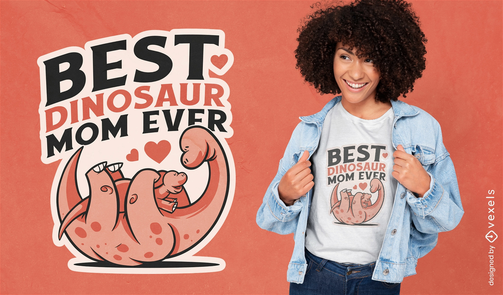 El mejor diseño de camiseta linda de mamá dinosaurio