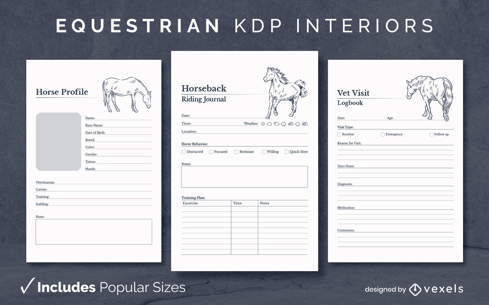 KDP-Innendesign-Seiten für Pferdesport