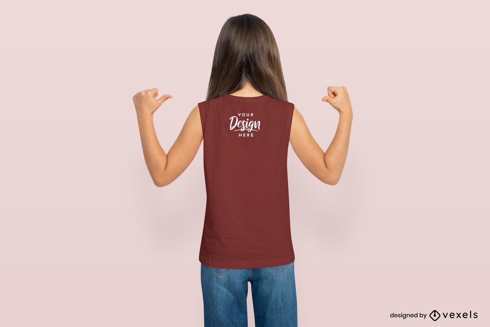 Kleine Mädchen Rücken Tank Top Mockup Design