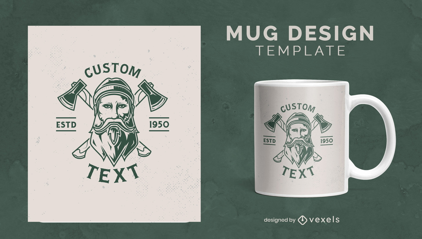 Diseño de taza vikinga vintage