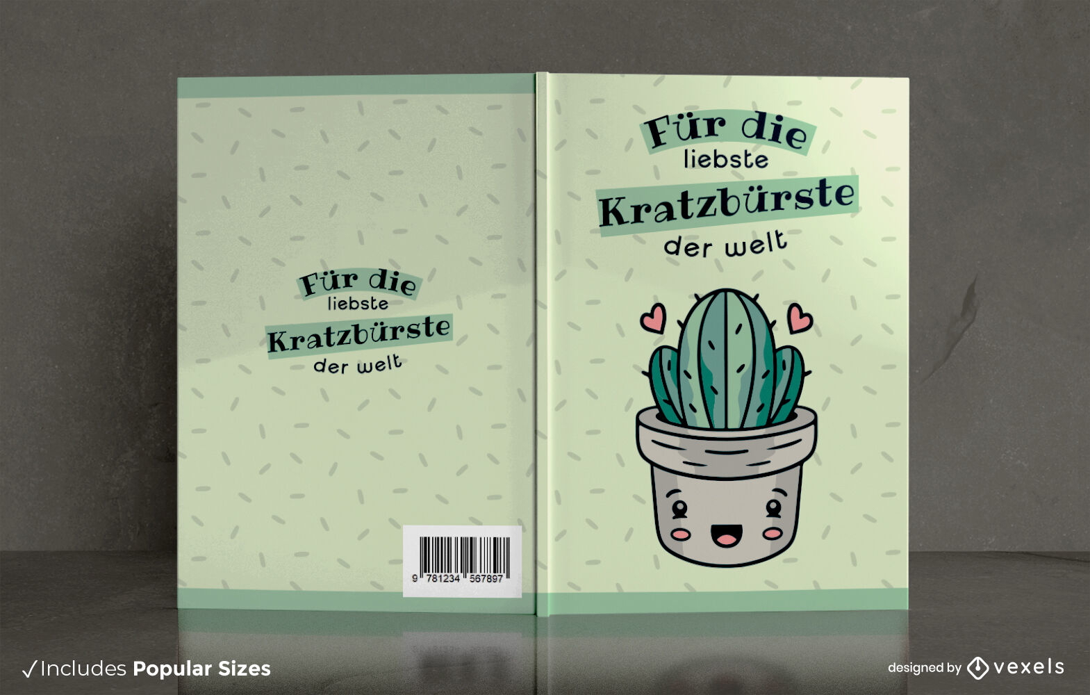 Adorable cactus plant book cover design