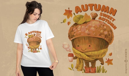 Sweet autumn acorn cozy t-shirt design