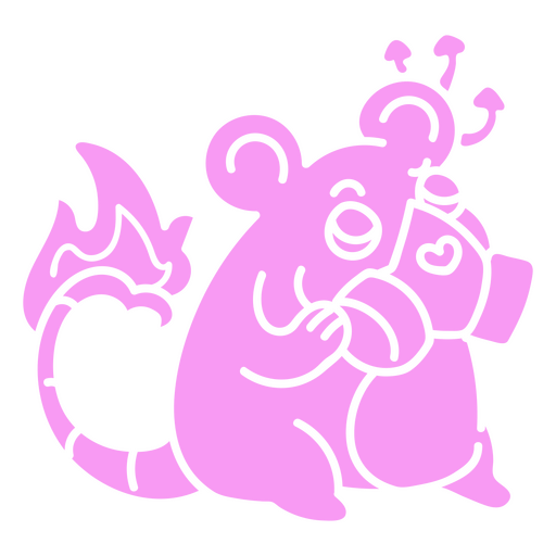 Apocalipsis toxic rat kawaii cut out character PNG Design