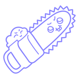 Arma de acidente vascular cerebral kawaii de motosserra Apocalipsis Desenho PNG