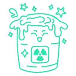 Apocalipsis nuclear waste kawaii stroke PNG Design Transparent PNG