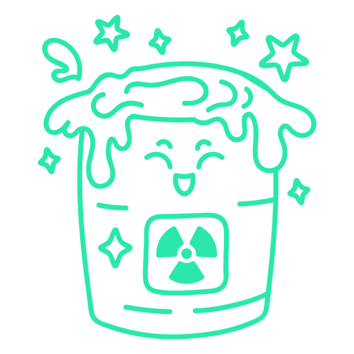 Apocalipsis nuclear waste kawaii stroke PNG Design