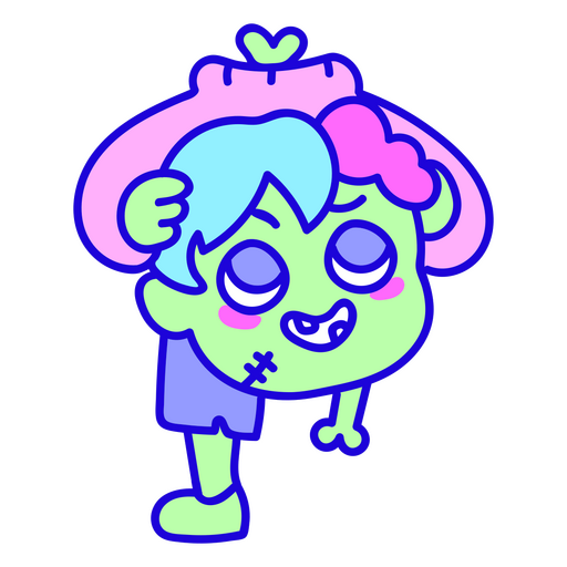 Apocalipsis zombie personaje kawaii Diseño PNG