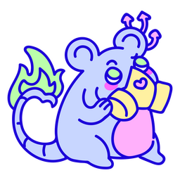 Apocalipsis giftige Ratte kawaii Charakter PNG-Design