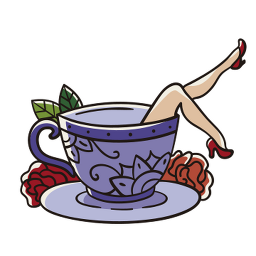 Oldschool coffee cup tattoo PNG Design