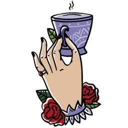 Tatuagem oldschool na hora do chá Desenho PNG