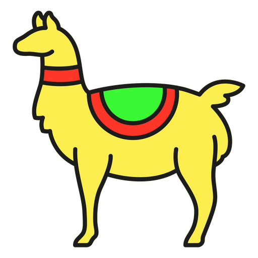 Llama animal color stroke