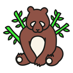 Bear panda animal color stroke PNG Design Transparent PNG