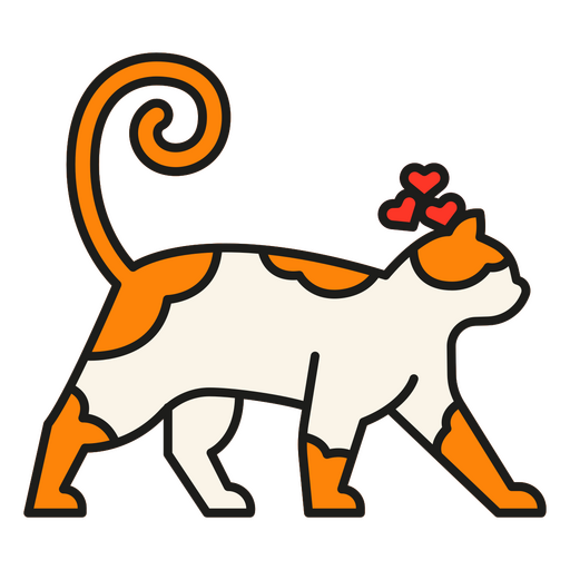 Cat animal color stroke PNG Design