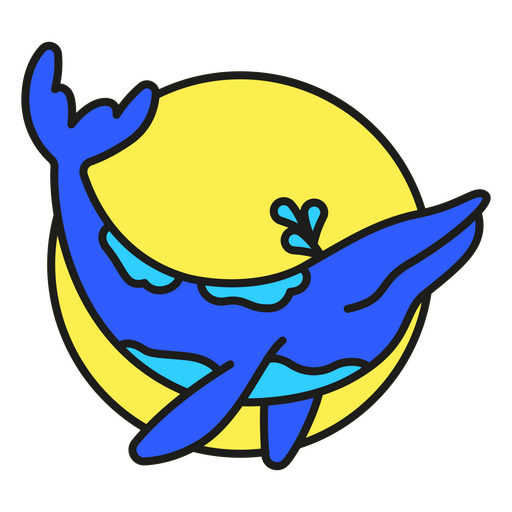 Whale animal color stroke PNG Design