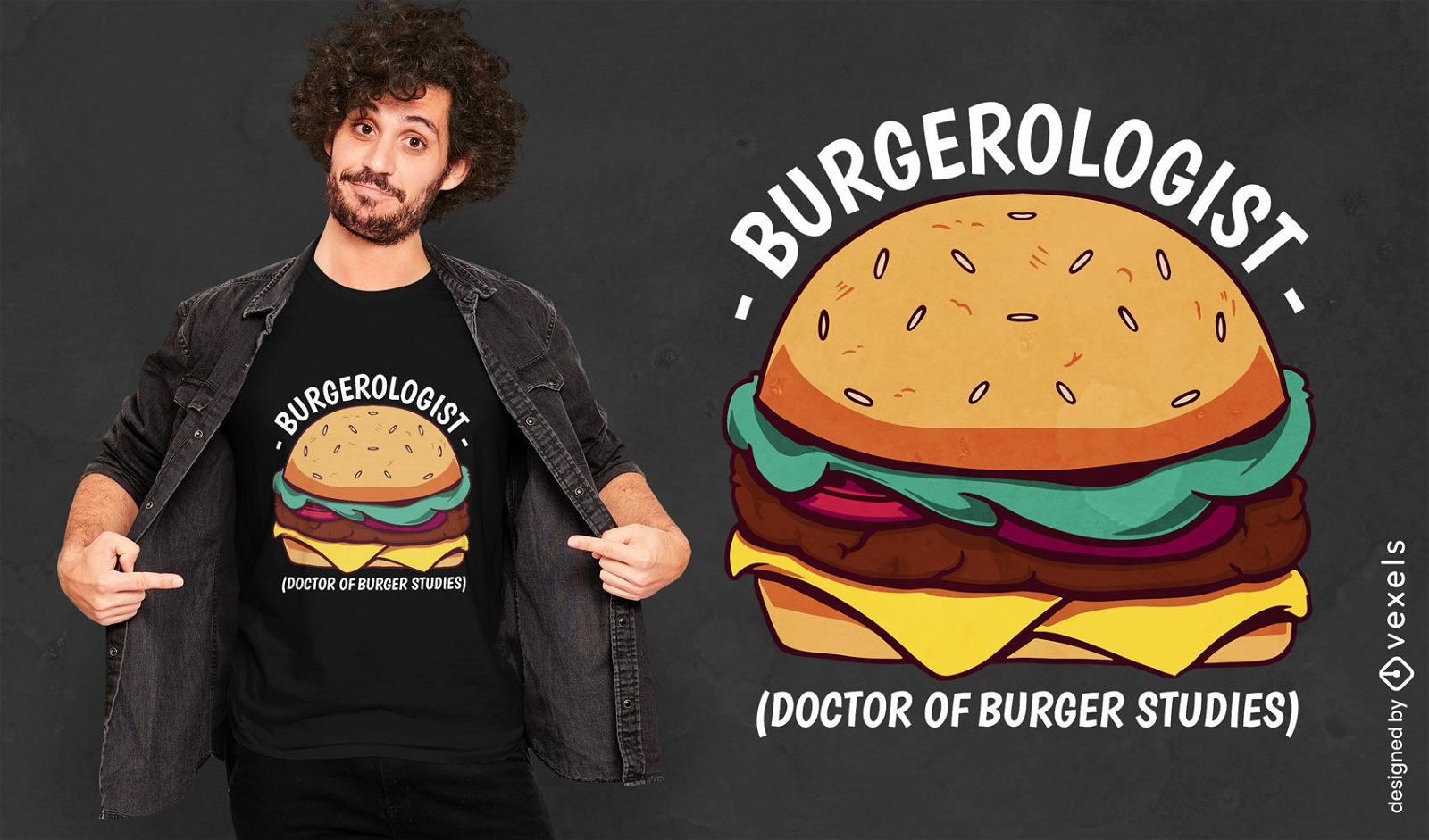 Diseño de camiseta de doctor hamburguesa