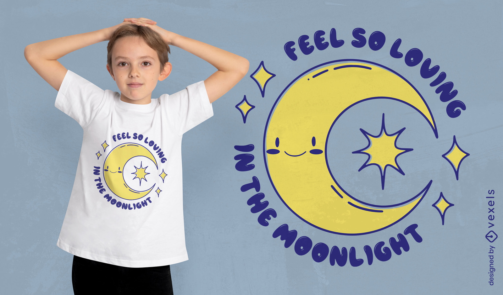 Siéntete tan amoroso diseño de camiseta a la luz de la luna