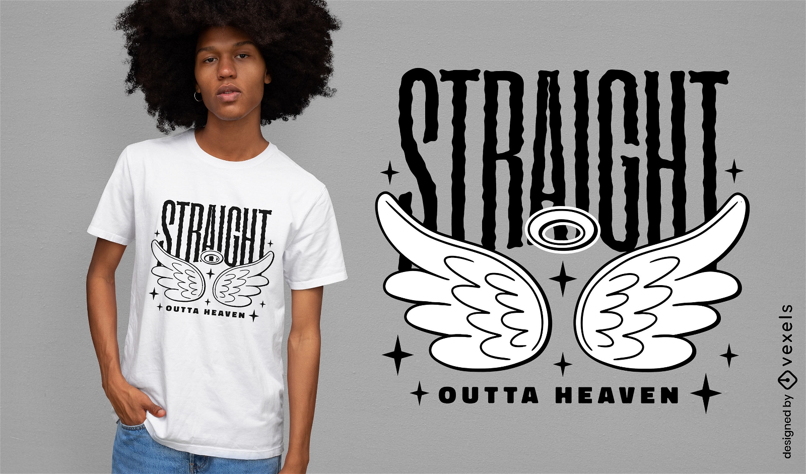 Straight outta heaven t-shirt design