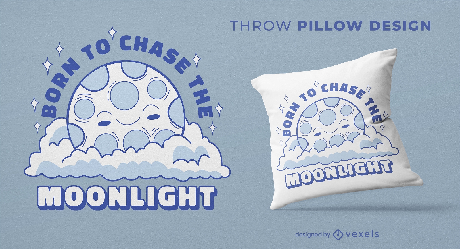Moonlight throw pillow design