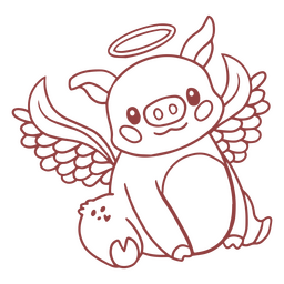 Schwein streichelt Engelstiere PNG-Design