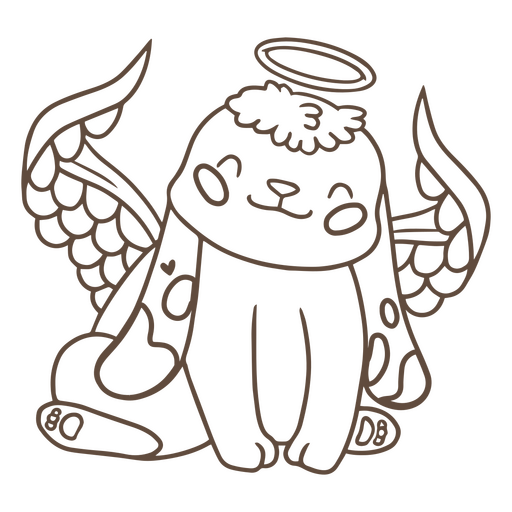 Perro trazo ángel animales Diseño PNG