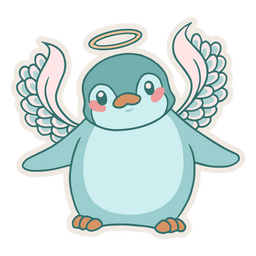 Pingüino lindo ángel animales Diseño PNG