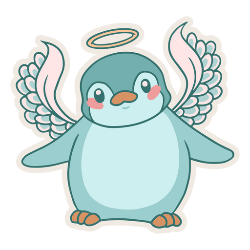 Pingüino lindo ángel animales Diseño PNG