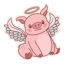 Schwein süße Engelstiere PNG-Design