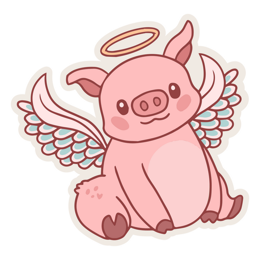 Cerdo lindo ángel animales Diseño PNG