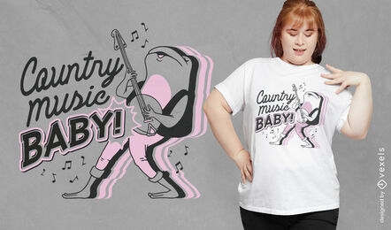 Country-Musik-Baby! Frosch-Cartoon-T-Shirt-Design
