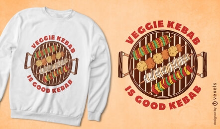 Diseño de camiseta con cita de kebab vegetariano