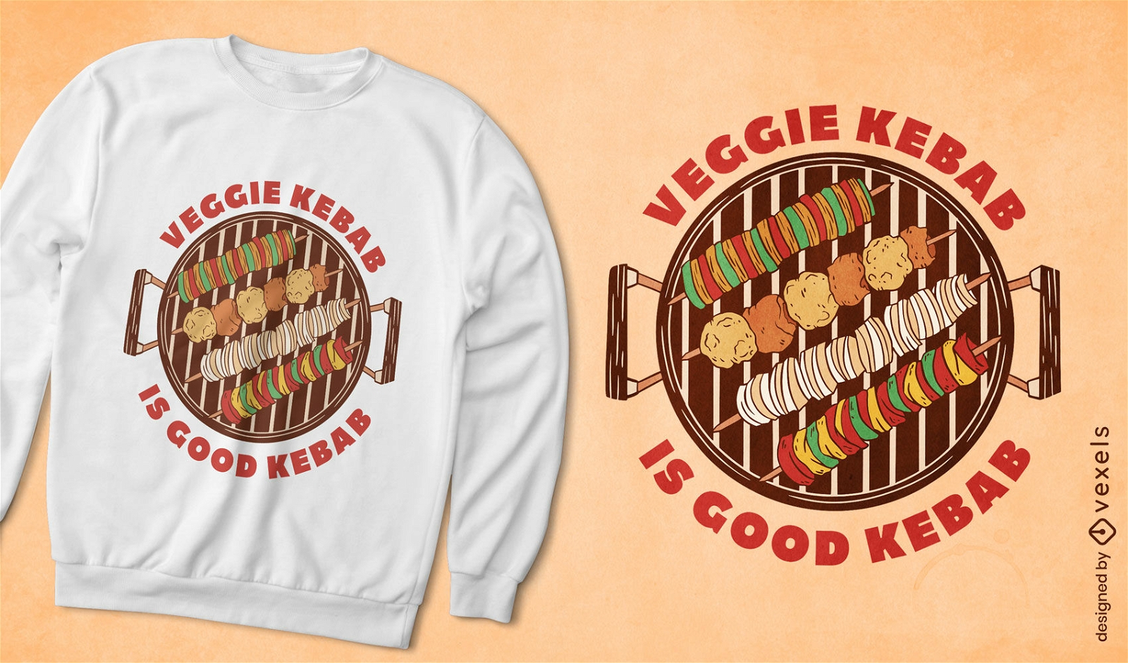 Veggie-Kebab-Zitat-T-Shirt-Design
