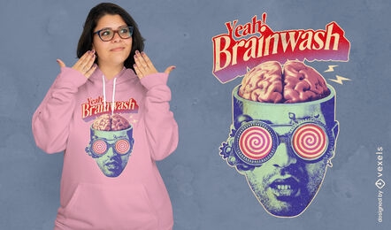 Vintage brainwash psd t-shirt design