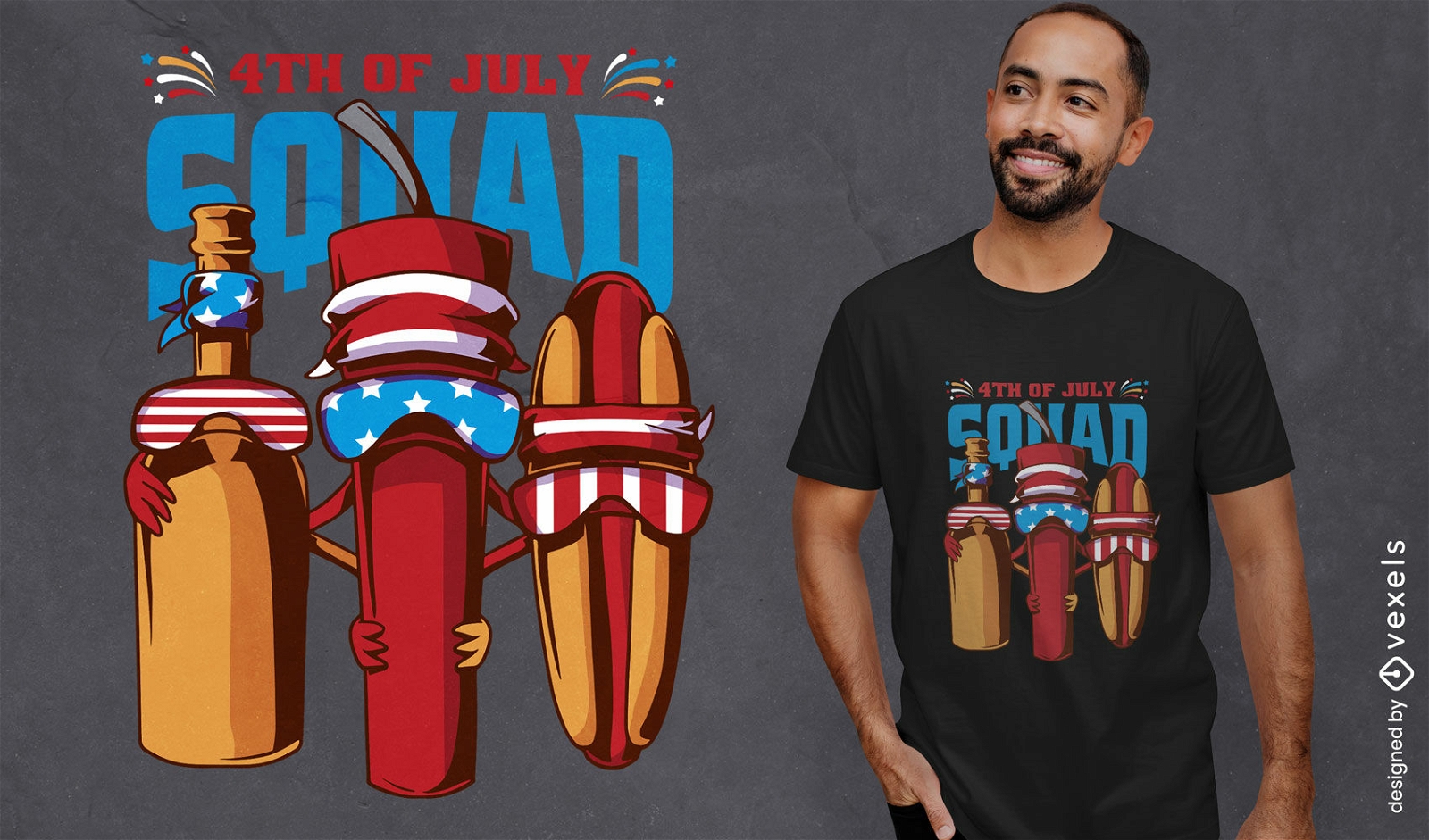 Fourth of july holiday elements t-shirt design