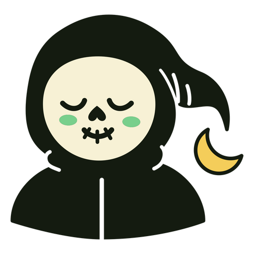 Grim reaper cute moon character