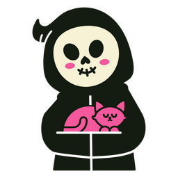 Personagem de gato fofo Ceifador Desenho PNG