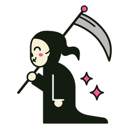 Grim reaper side cute character PNG Design