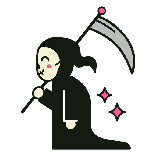 Grim reaper side cute character