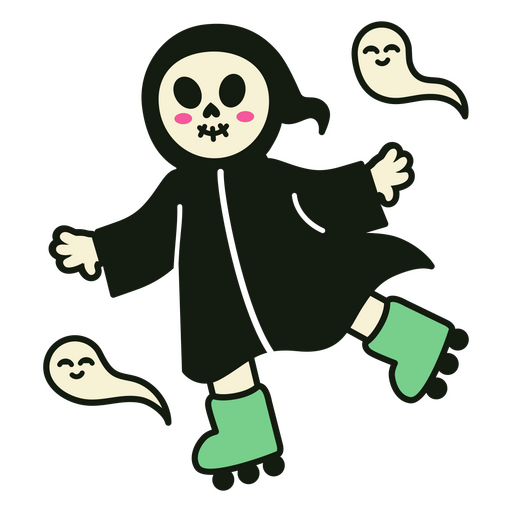 Grim reaper ghosts cute character PNG Design