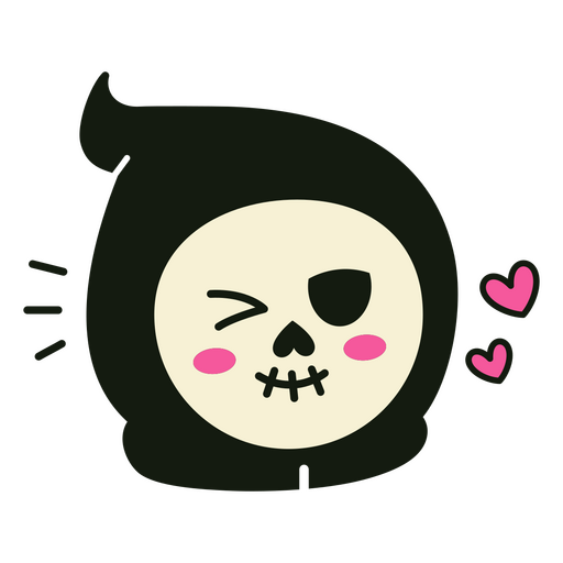 Grim reaper winking cute character