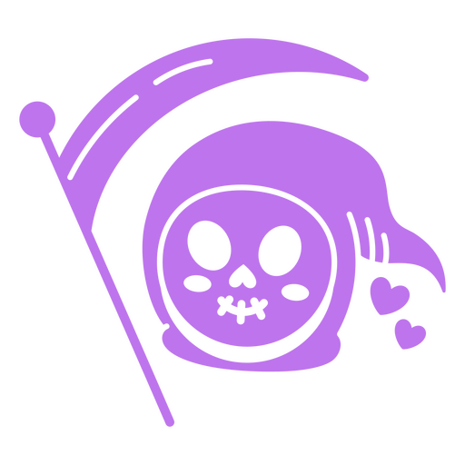 Carácter de corazones Grim Reaper cortado Diseño PNG