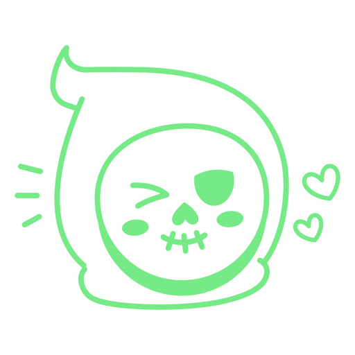 Grim reaper guiñando un trazo de personaje Diseño PNG
