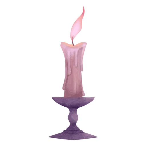 Classic purple candlestick PNG Design