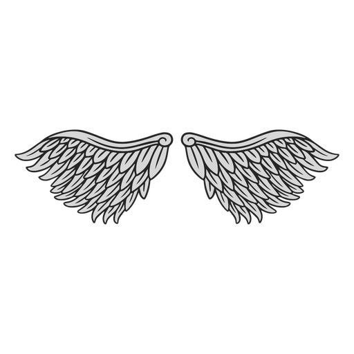 alas de angel gris Diseño PNG