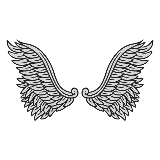 Open angel wings PNG Design