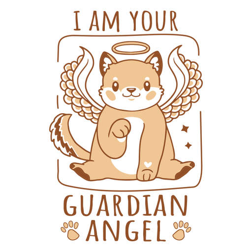 Guardian angel dog cute cartoon